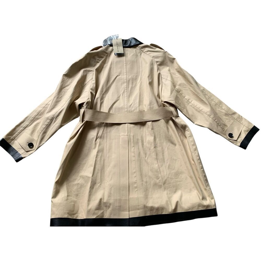 NEW NWT BURBERRY LONDON tan LEATHER COLLAR Trench Coat Jacket sz US 10 - Picture 2 of 15